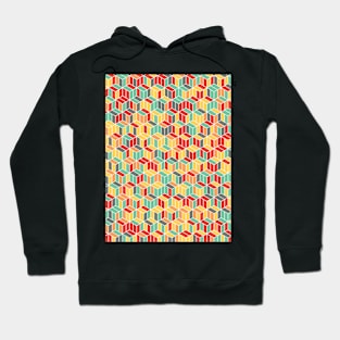 Retro Cube Geometric Pattern Hoodie